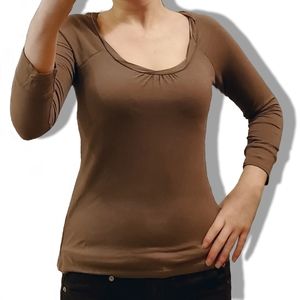 LOFT Brown 3/4 Sleeve Tee Shirt